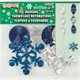 Pack of 4 18" Christmas Snowflake Foil Hanging Decorations