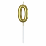 0 Number Gold-Plated Candle For Birthday Party