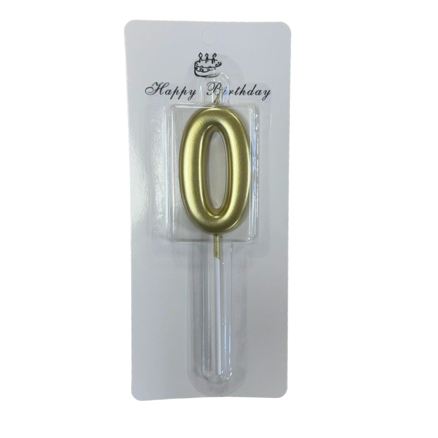 0 Number Gold-Plated Candle For Birthday Party