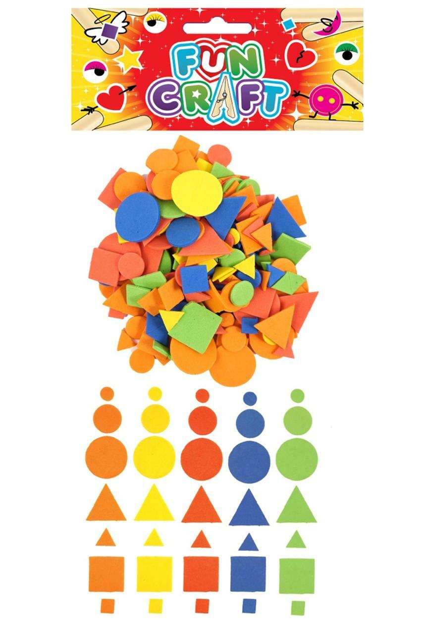 Craft Kit Foam Geometric Shape 14g Assorted Colours