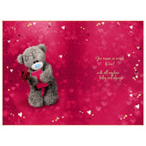 Bear With Rose And Envelope 3D Photo Finish Keepsake Wife Anniversary Card