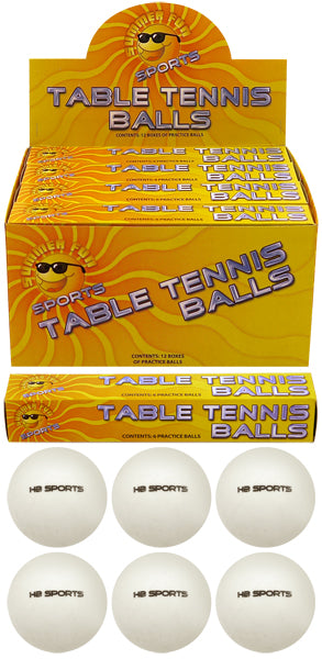 Pack of 6 White Table Tennis Balls
