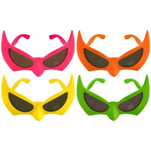 GLASSES BAT NEON W/DARK LENS 4 ASTD {DC}