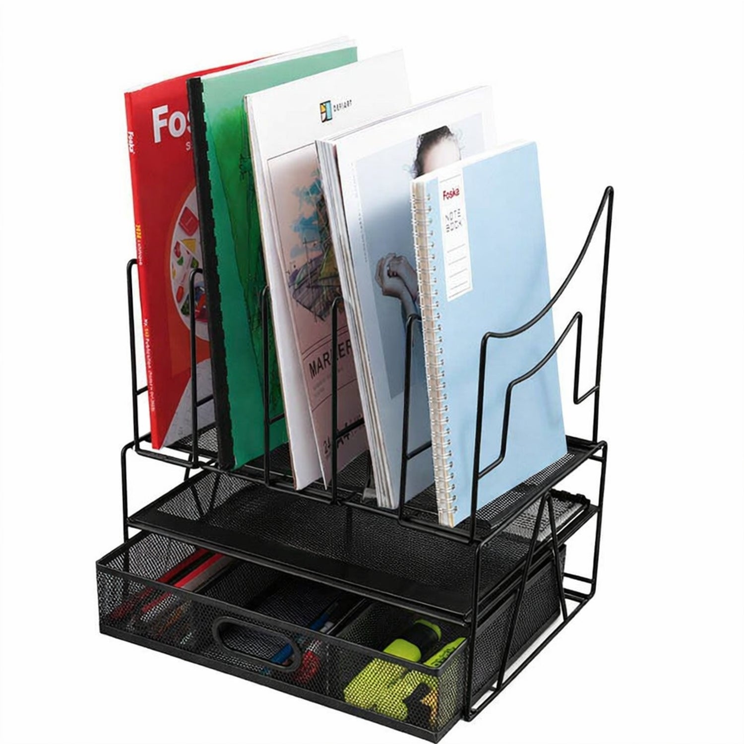 Black Desk Storage Rack Drawer-style File Document Organizer