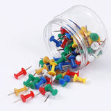 Tub of 60 Assorted Colour Push Pins 25mm