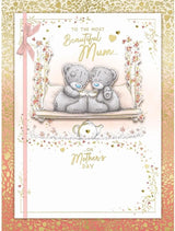 Bears Drinking Tea Beautiful Mum Luxury Handmade Mother's Day Card With Keepsake Box