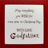 Godfather At Xmas - Cute Gold Foil Quality Christmas Greeting Card