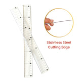 30cm Acrylic Cutting Ruler with Steel Edge