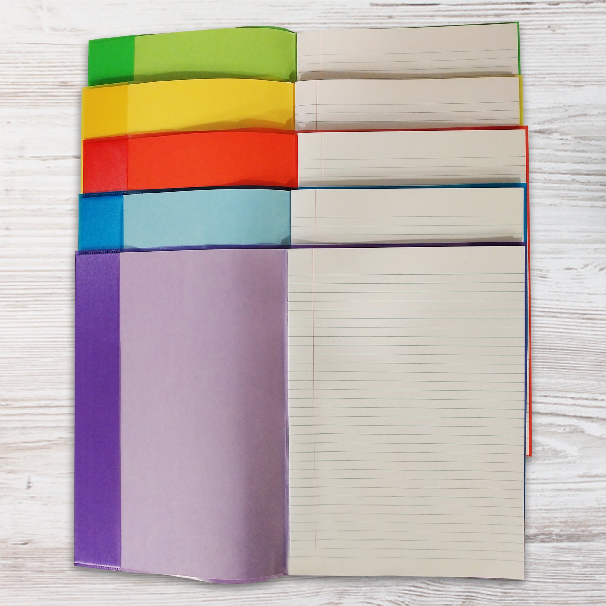 Pack of 10 A4 Assorted Coloured Exercise Books with Coloured Book Covers