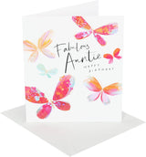 Butterflies Design Fabulous Auntie Birthday Card