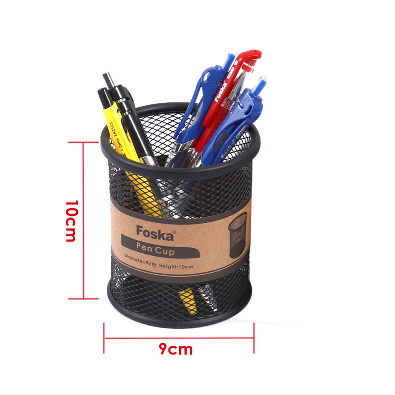 Black Wire Mesh Desk Pen Pot 9 x 10cm