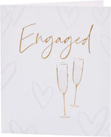 Champagne Glass Design Engagement Congratulations Card