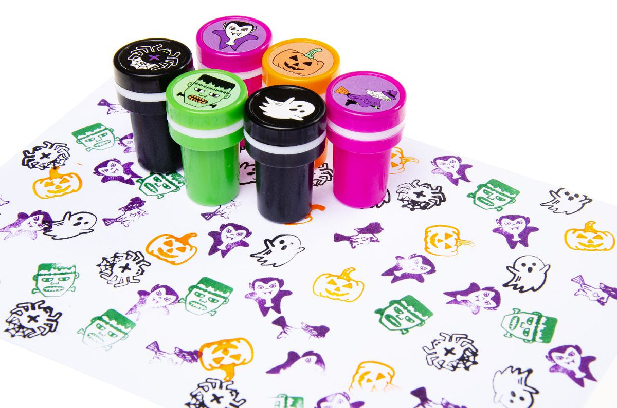 Pack of 12 Halloween Stamps - Party Bags Rewards Crafting Activities