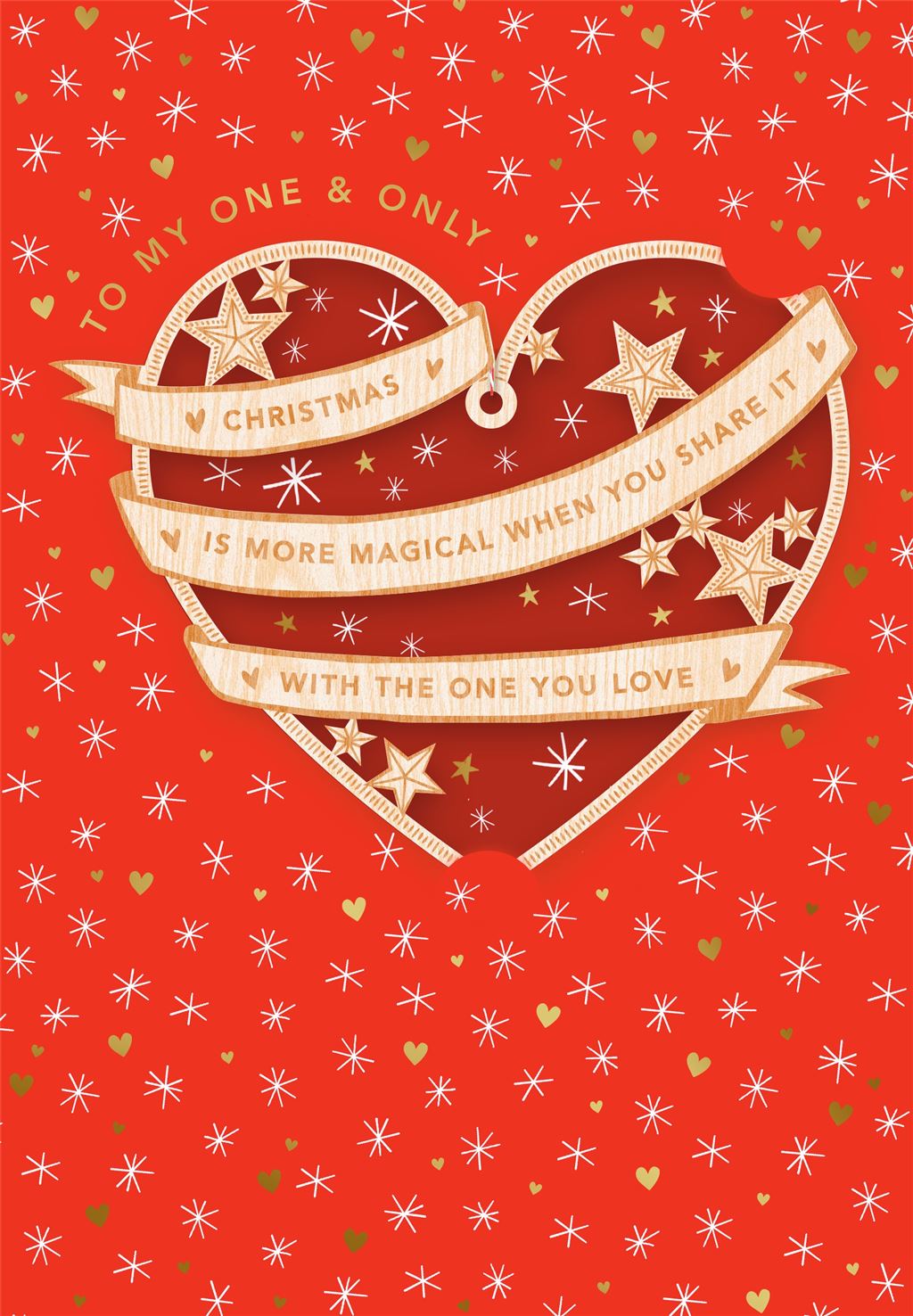 Heart Design One I Love Christmas Card