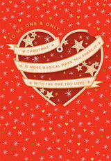 Wooden Heart Decoration Design One I Love Christmas Card