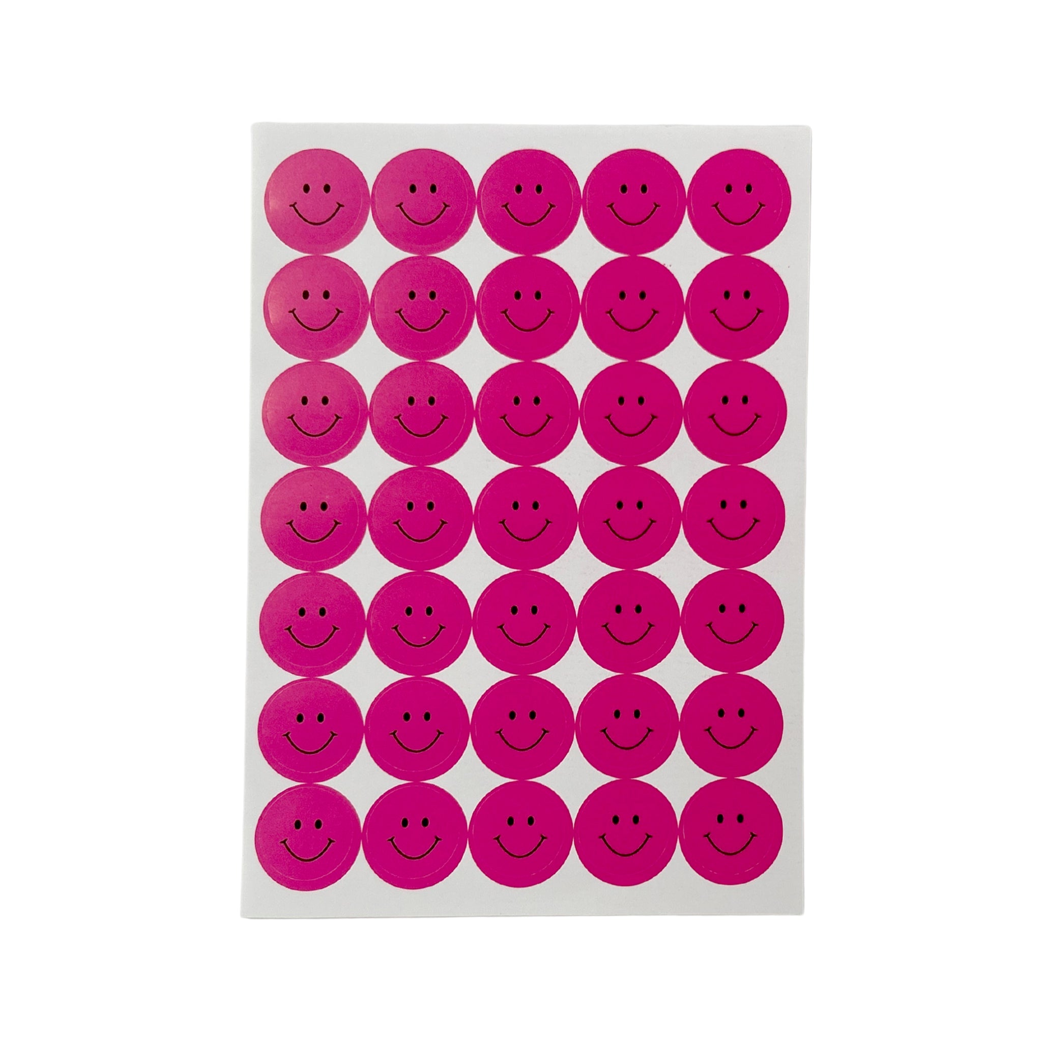 Pack of 420 Pink Smile Faces 24mm Self-Adhesive Labels