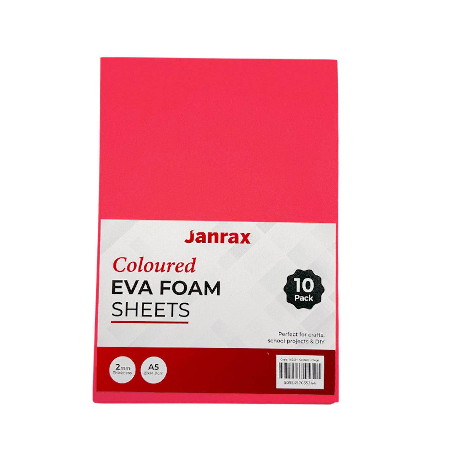 Pack of 10 A5 Red Coloured EVA Foam Sheets