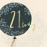 Balloons Design Contemporary Luxury Foiled 21st Birthday Card