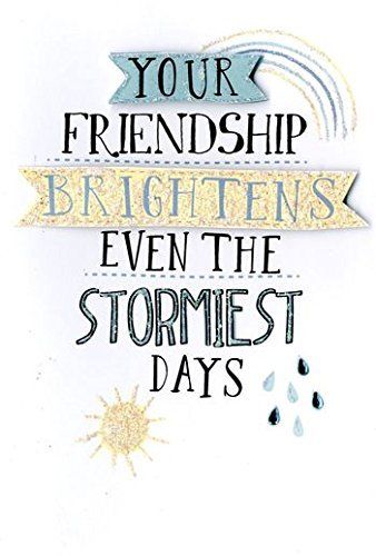 Friendship Brightens The Stormiest Days' Motivational Open Card 