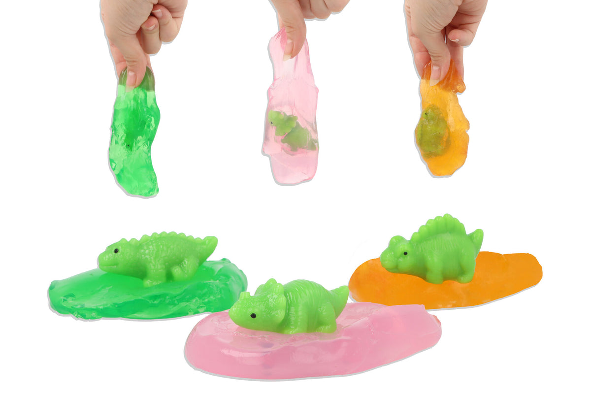 Single Dinosaur Egg with Squishy Baby Dinosaur in Slime