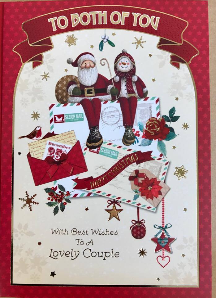 TO BOTH OF YOU - Nice Verse Cute Christmas Couple Xmas Greeting card 