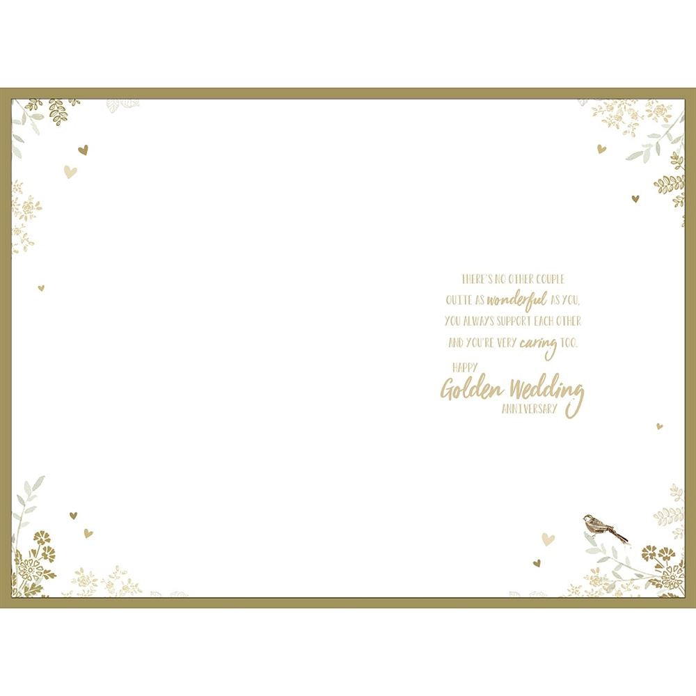 Heart Design 50th Golden Wedding Anniversary Card