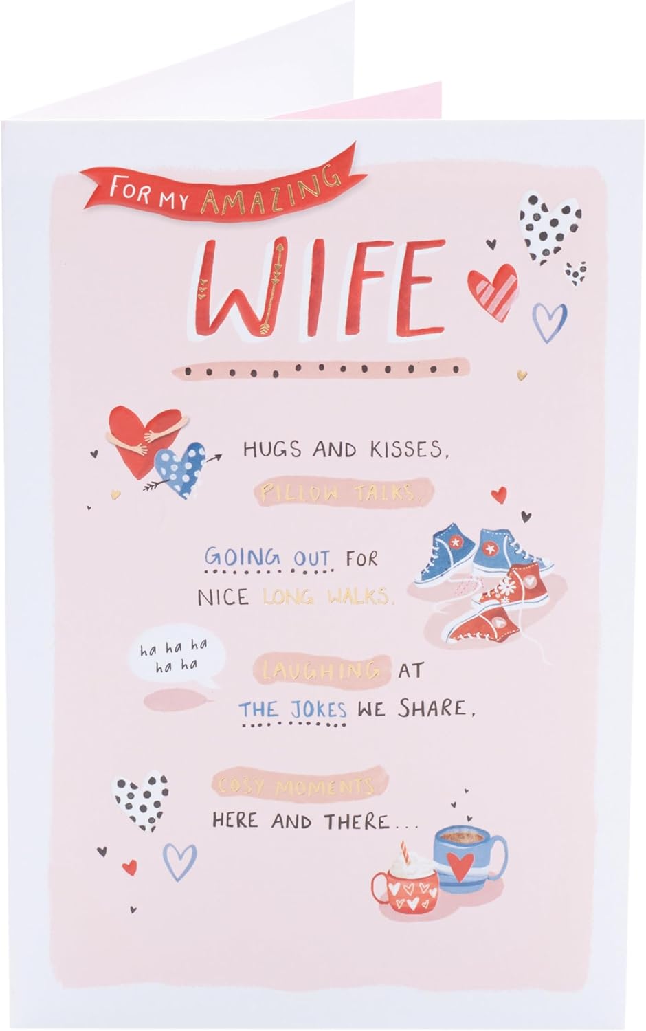 Cute Light Pink Design Wife Valentine's Day Card