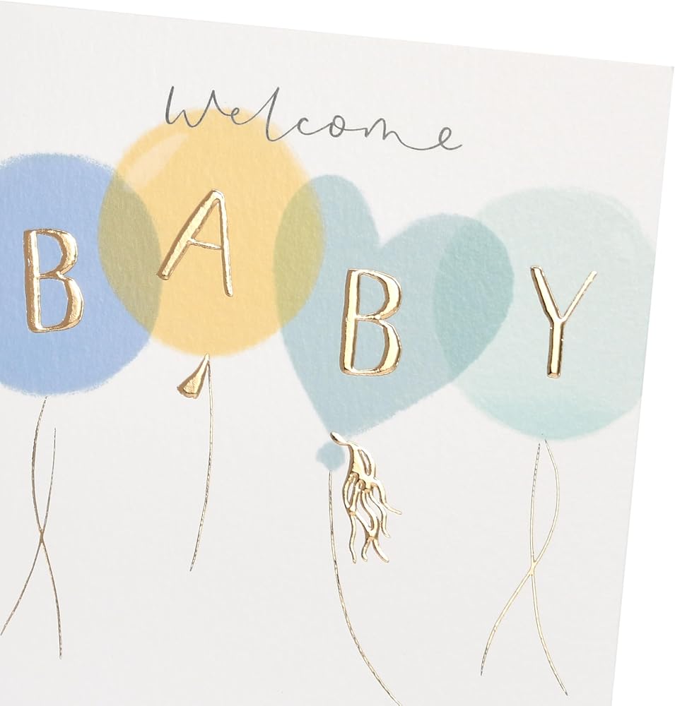 New Baby Boy Congratulations Card Balloons Design 