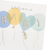 New Baby Boy Congratulations Card Balloons Design 