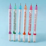 Pack of 6 Double Headed Linear Curved Highlighters