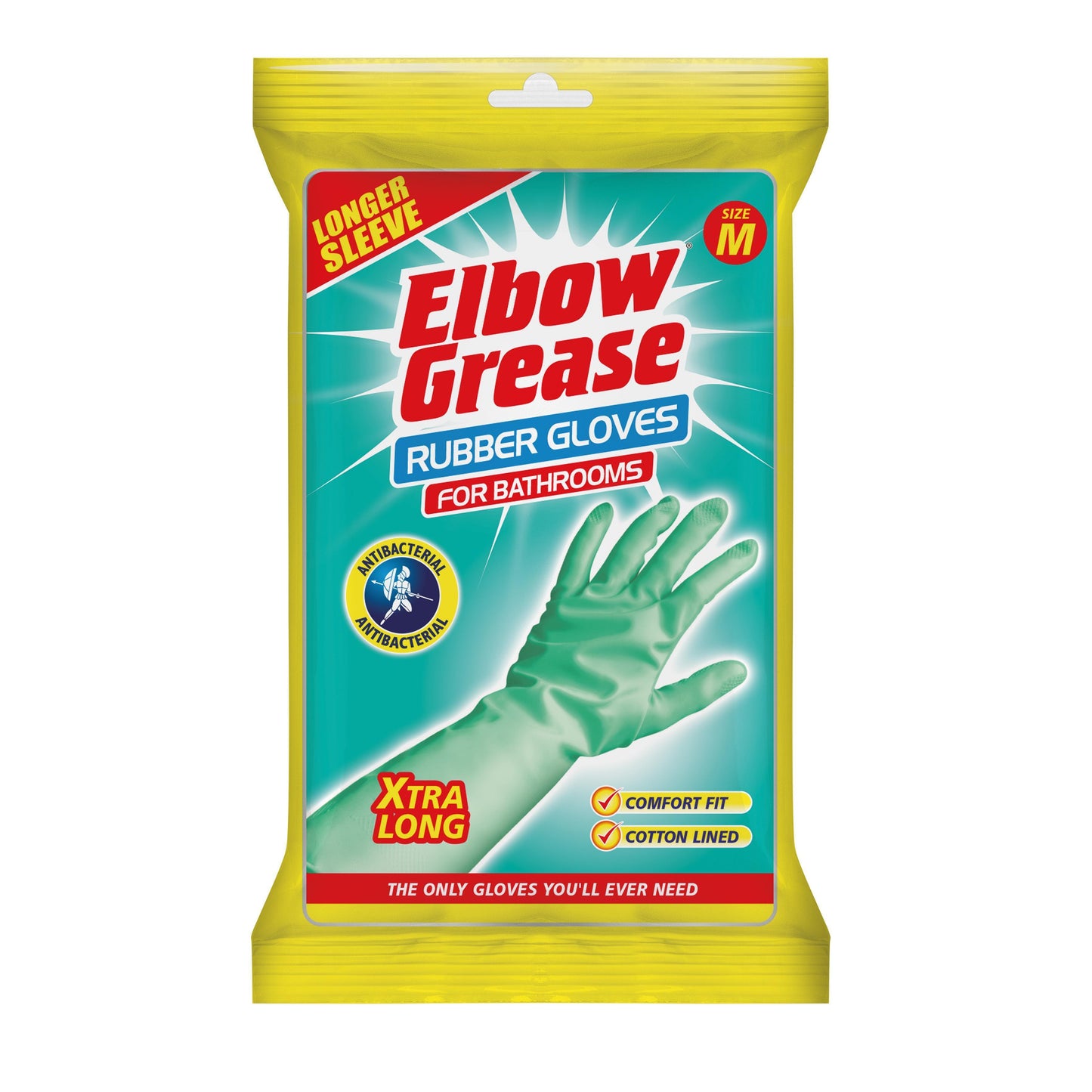 Single Elbow Grease Antibacterial Medium Size Bathroom Cleaning Gloves