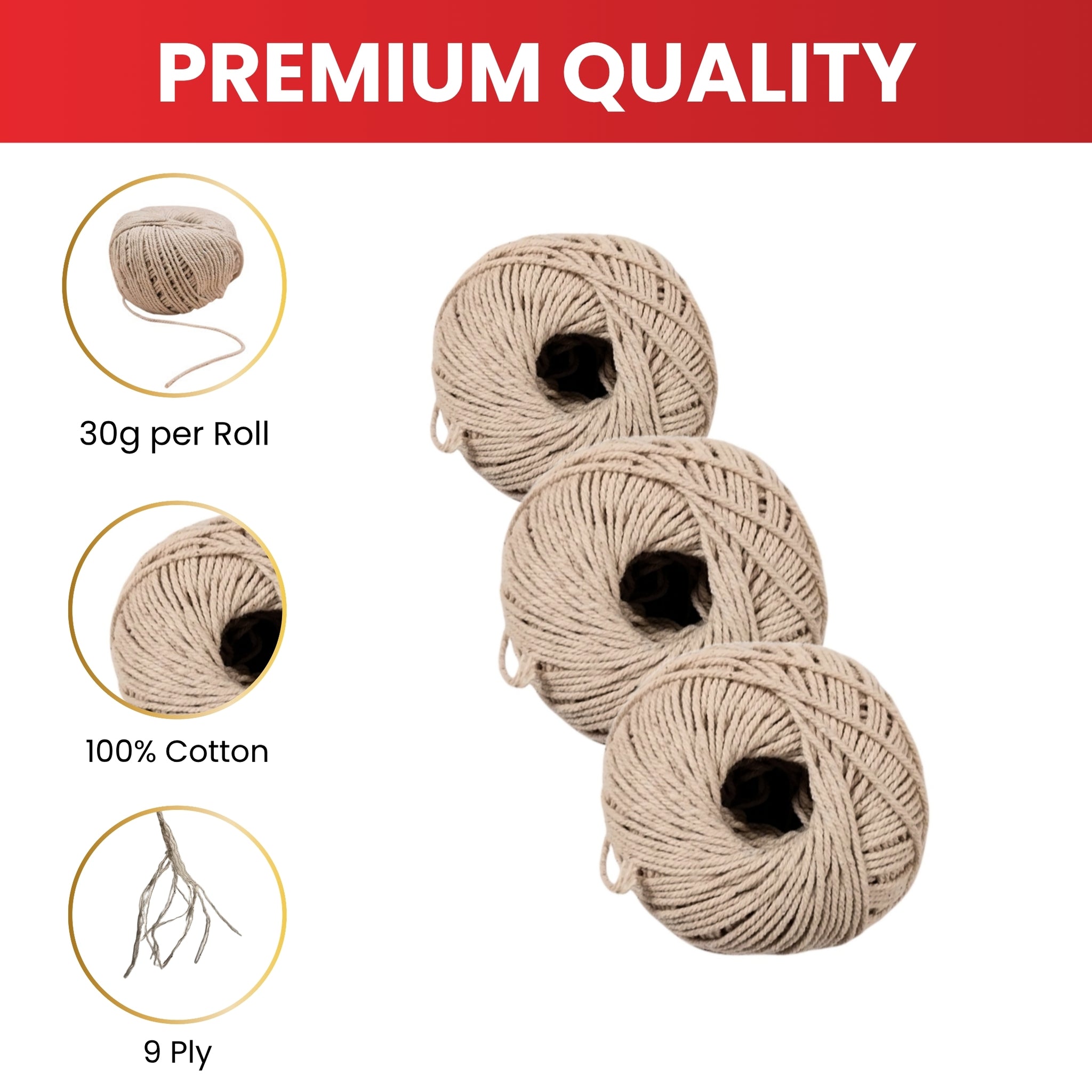 3 Cotton Twine Roll