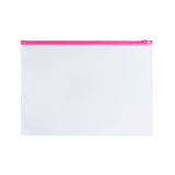 Pack of 12 A6 Clear Zippy Bags with Pink Zip