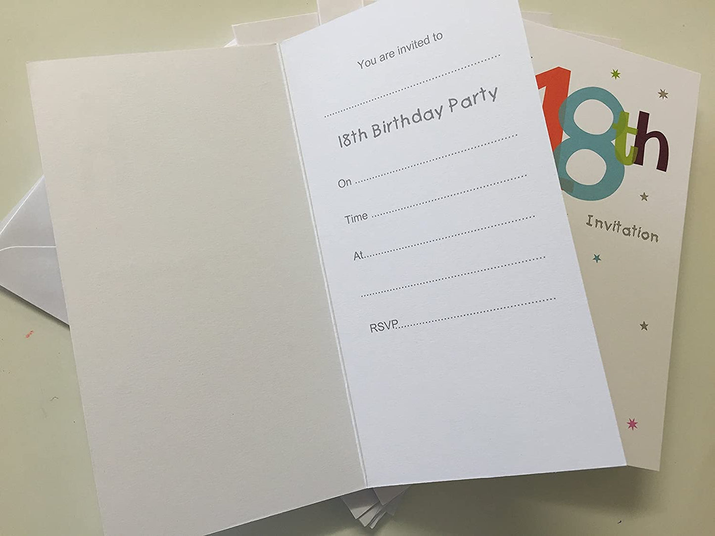 18th Birthday Party Invitations Pack of 8 White {DC}