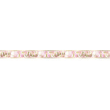 12ft Long Fold Foil Pink Gingham 1st Birthday Banner