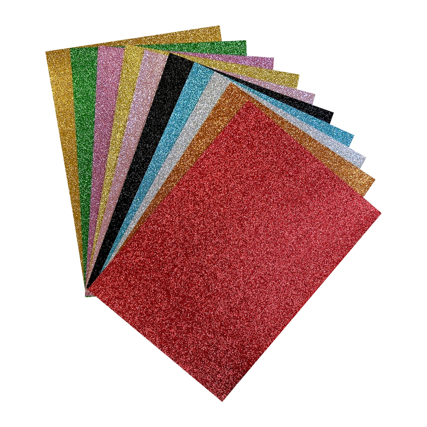 Pack of 10 A4 Gold Coloured Glitter Card 230gsm Sheets