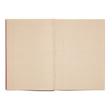 Rhino A4 48 Page Red with Cream Tinted Paper 8mm Lined with Margin Exercise Book