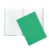 A4 160 Pages 8mm Ruled Green Casebound Notebook