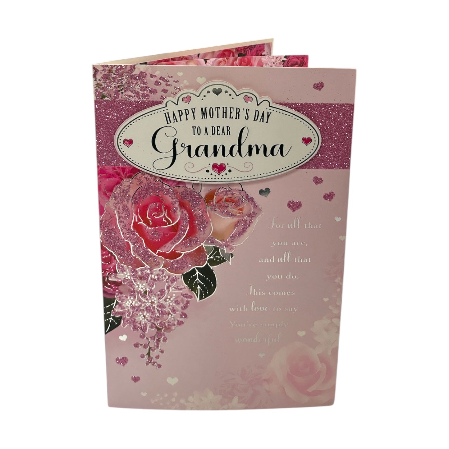 To Dear Grandma Beautiful Roses Design Pink Mother's Day Card