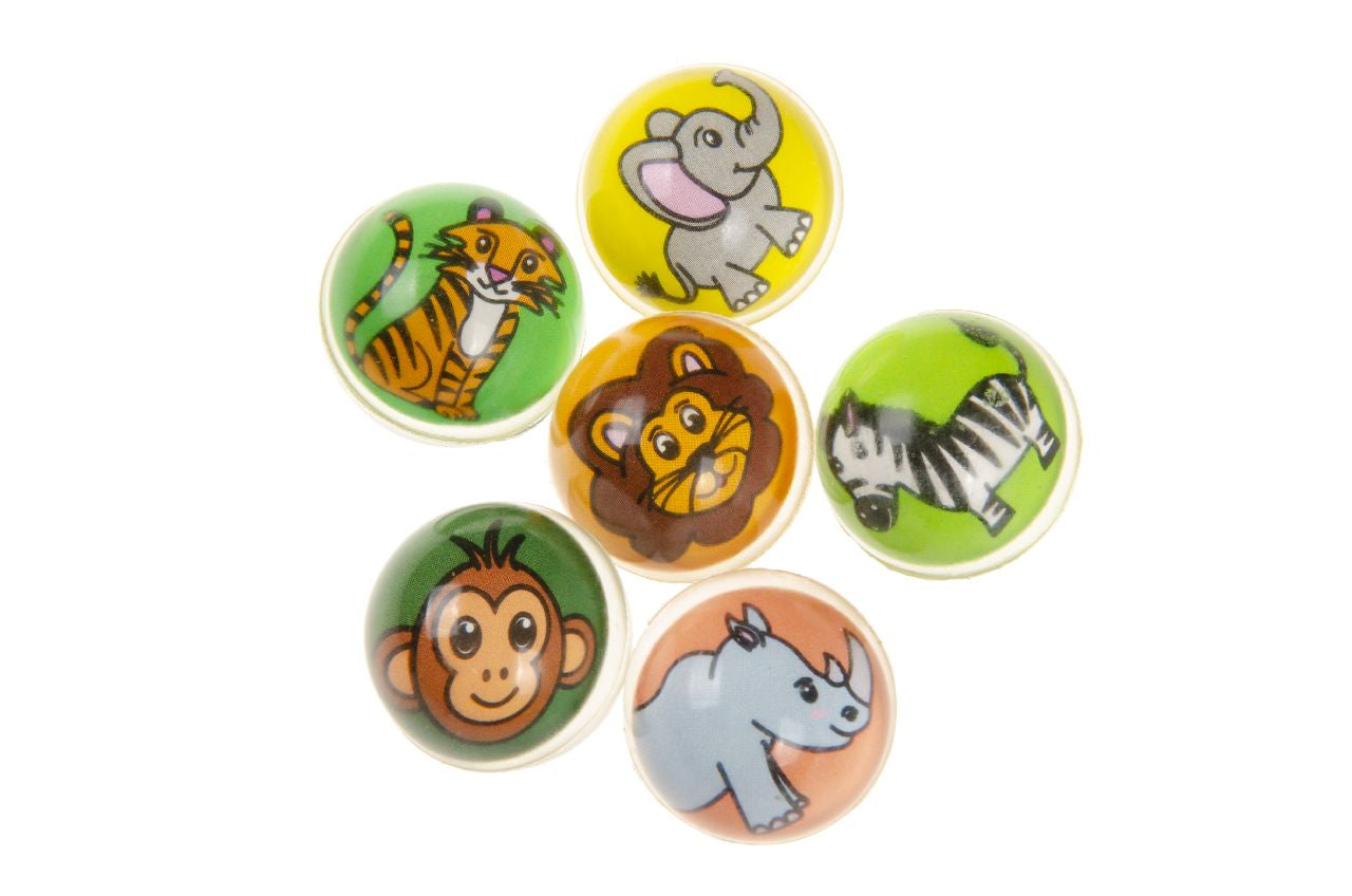 Pack of 50 Wild Animals Bouncy Ball 32mm