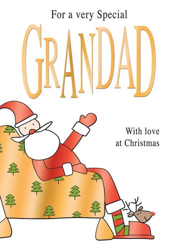 Special Grandad Cute Santa Quality Embossed Christmas Second Nature New Card 