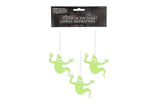 Pack of 3 Glow in the Dark Hanging Ghosts - Haunted House Halloween Decoration Trick or Treat Party Bag Fillers