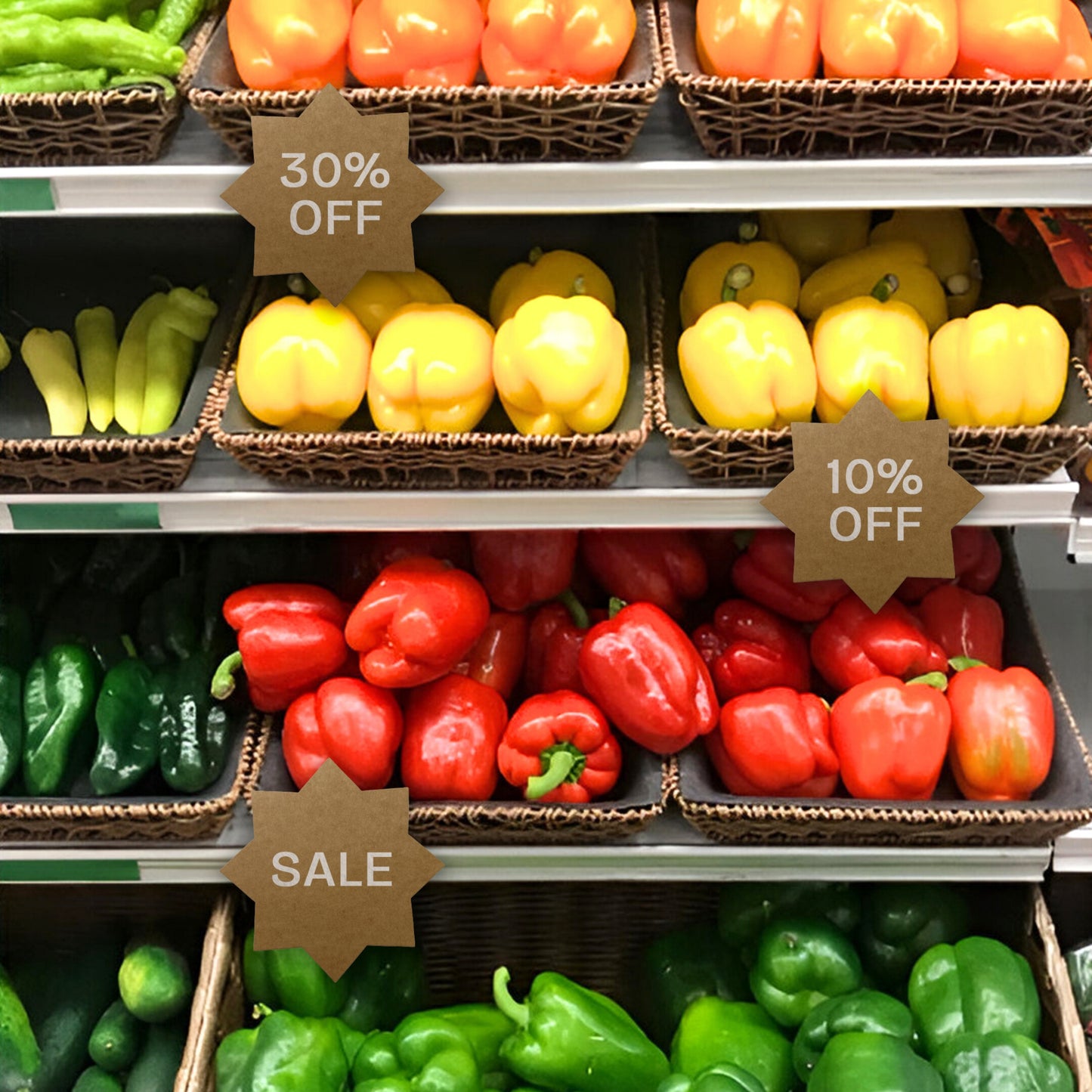 Pack of 100 Brown Kraft Stars 42 x 42mm