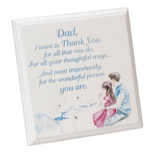 Dad Thank You Father and Daughter Plaque with verse by Jennifer Rose Christmas Fathers Day