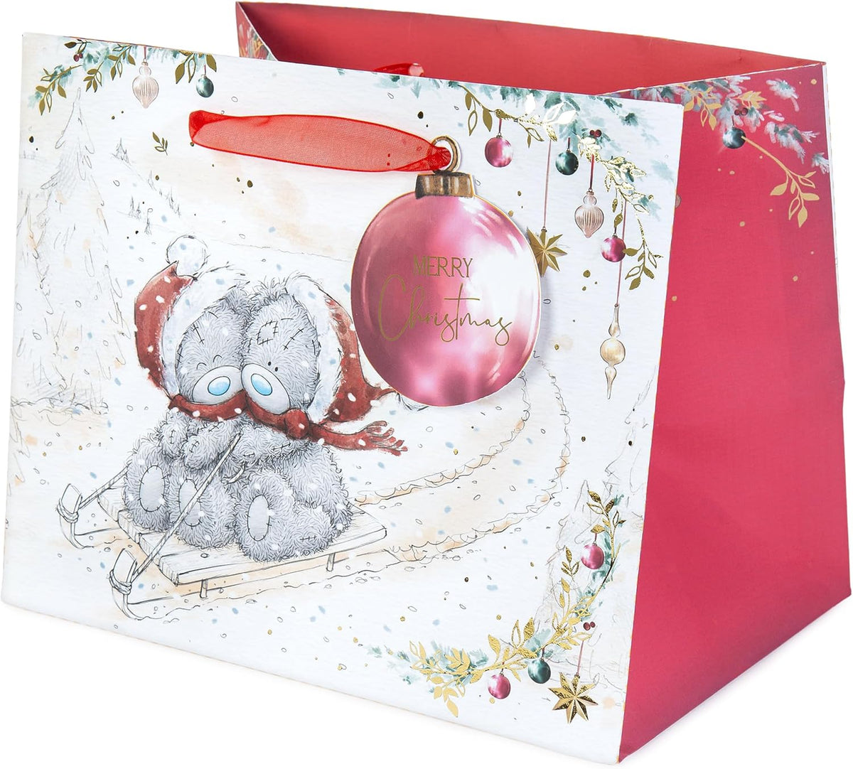 Me To You Bears Sledging Christmas Medium Sized Gift Bag