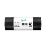 Pack of 10 2Work Refuse Sack 100 Litre Black 20 Bags per Roll