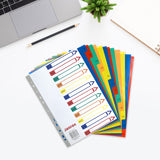 A4 10 Part Polypropylene Dividers with Reinforced Index Cover