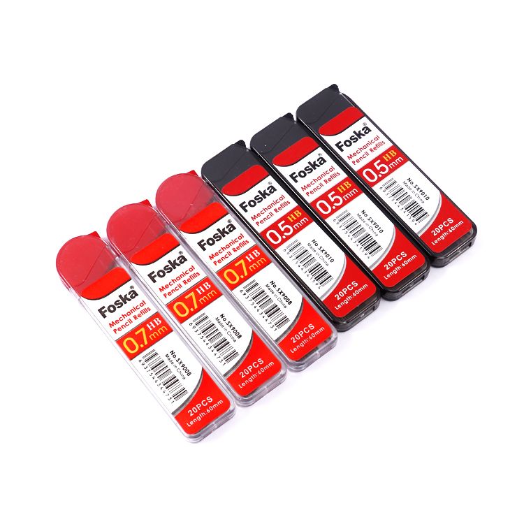 Single Tube of 20 0.5mm Mechanical Pencil HB Black Lead Refills