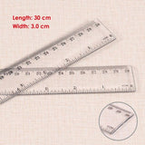 30cm Clear Plastic Ruler - (12" Rule)