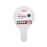 Pack of 6 Round Plain White MDF Double Sided Dry Erase Handheld Answer Paddles - Mini Whiteboard